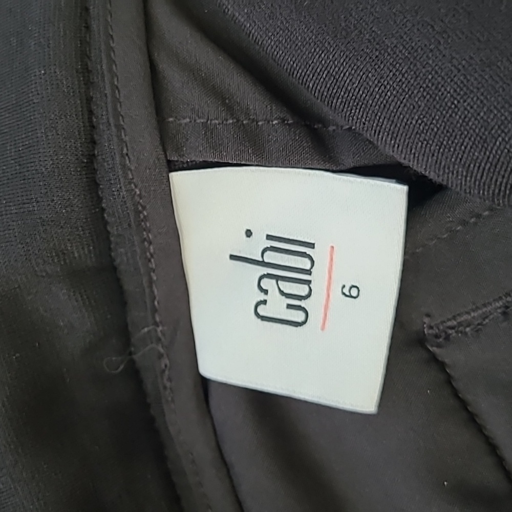 Cabi 5866 Banded Waist Black Skinny Cropped Trousers Minimalist Size 6 - Picture 5 of 6
